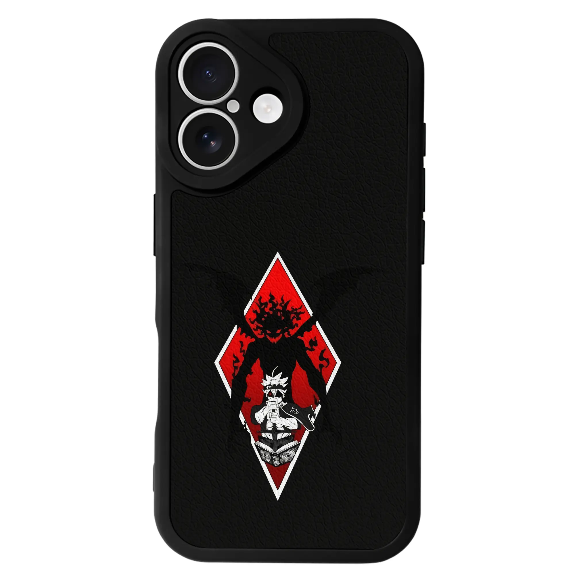 ブラッククローバー グッズ アスタ - IPhone 16シリーズ対応 ・ シリコンスマホケース ・ レザー調 ・ 高精度フィット ・ 耐衝撃 ・ ワイヤレス充電対応 ・ 精密カット